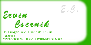 ervin csernik business card